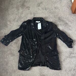 C by One Black Sequin Blazer SIZE XS